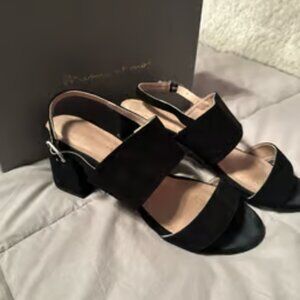 mime et moi Muse convertible black sandal and block heel (size 38)